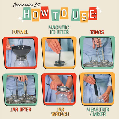 7 Pieces Premium Stainless Steel Canning Set Starter Kit W/Rack. No Rust, Extra Stability. BULK PACKS (Canning Set)